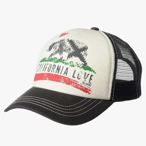 NEW! Billabong California Love Mesh Adjustable Trucker Hat, Charcoal, One Size